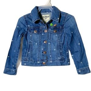 Oshkosh Jacket Jeans Heart Girls Kids Size 5 Blue